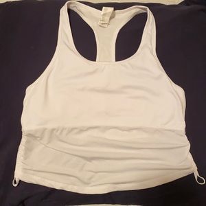 Fabletics White workout crop top